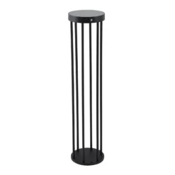 Lucande LED-Solar-Wegelampe Evelis, schwarz, Alu, Sensor