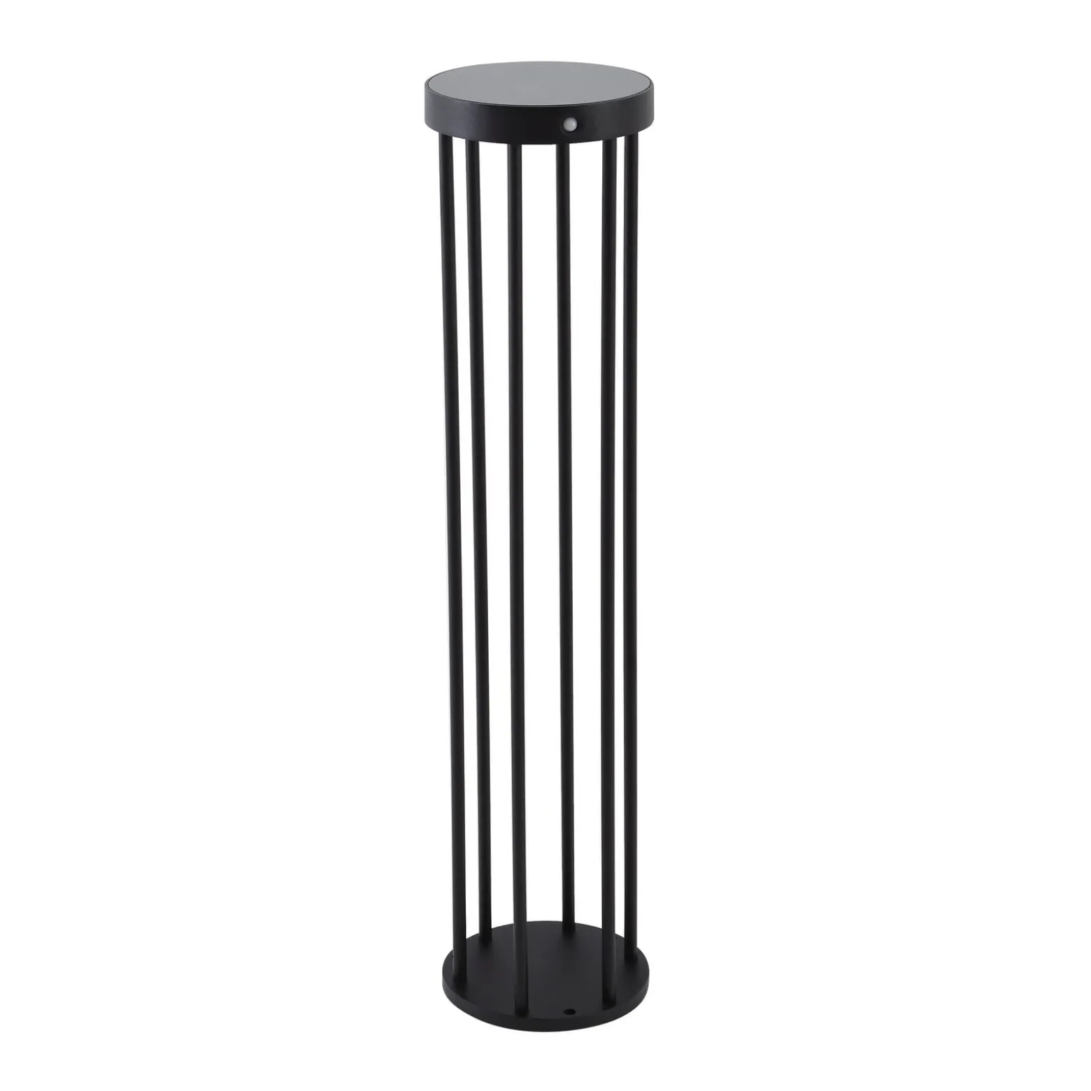 Lucande LED-Solar-Wegelampe Evelis, schwarz, Alu, Sensor
