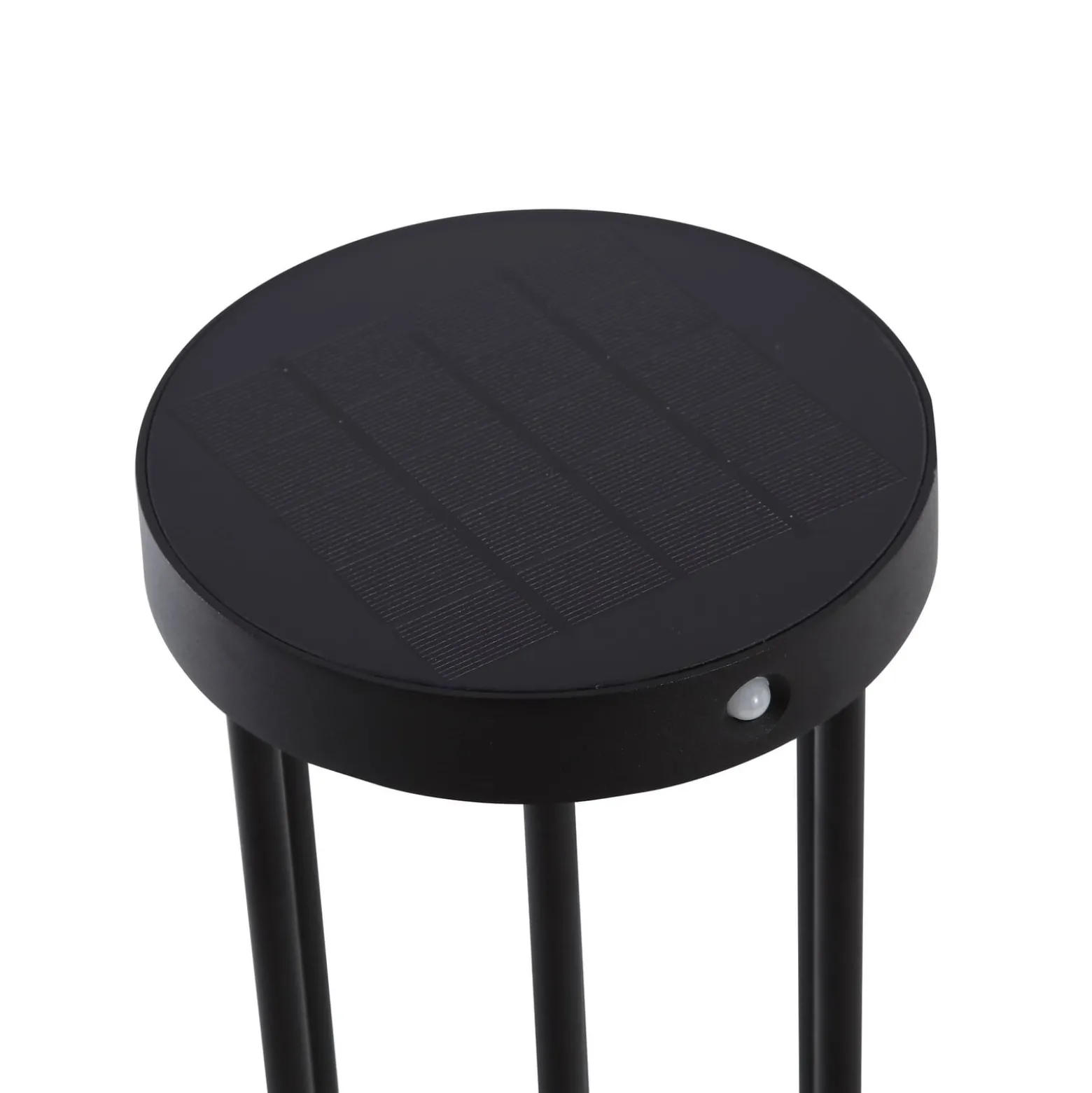 Lucande LED-Solar-Wegelampe Evelis, schwarz, Alu, Sensor