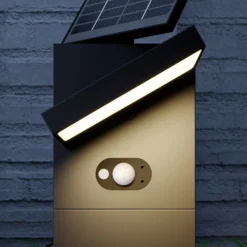 Lucande LED-Solarwegelampe Silvan, 60 cm, Sensor, anthrazit