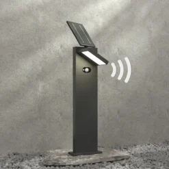 Lucande LED-Solarwegelampe Silvan, 60 cm, Sensor, anthrazit
