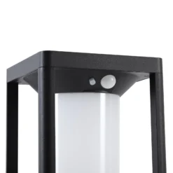 Lucande LED-Solarwegeleuchte Nilea, 50 cm, schwarz, Sensor