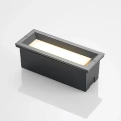 Lucande LED-Wandeinbaulampe Lachlain, anthrazit, 25 cm, IP65