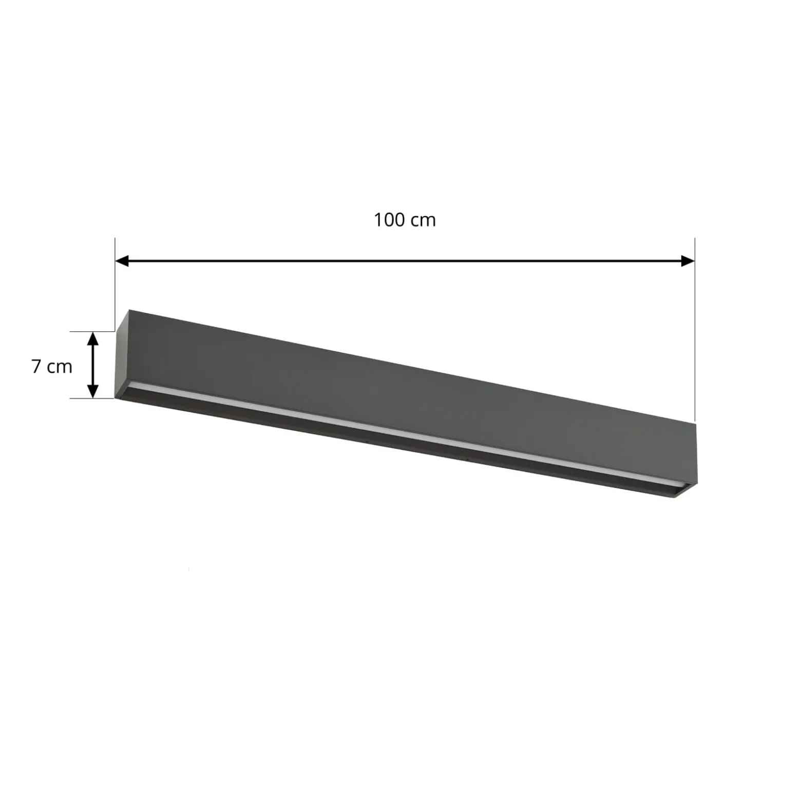 Lucande LED-Wandlampe Lengo, 100cm, anthrazit, up/down 3000K