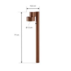 Lucande LED-Wegelampe Elune, braun, Sensor, IP44, Höhe 77 cm