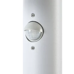 Lucande LED-Wegelampe Elune, hellgrau, Sensor, IP44, 77 cm