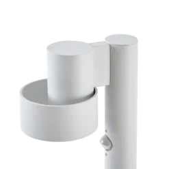 Lucande LED-Wegelampe Elune, hellgrau, Sensor, IP44, 77 cm