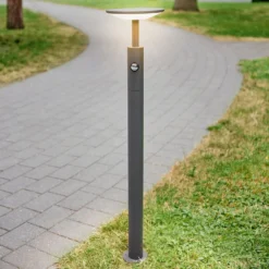 Lucande LED-Wegelampe Fenia, 100 cm, Sensor, IP54, anthrazit