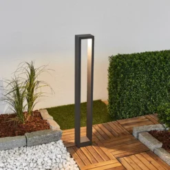 Lucande LED-Wegelampe Jupp, 4er-Set, 90 cm, anthrazit, IP54