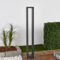 Lucande LED-Wegelampe Jupp, 4er-Set, 90 cm, anthrazit, IP54