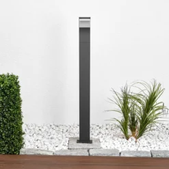 Lucande LED-Wegelampe Timm, 100 cm, anthrazit, Metall, IP54