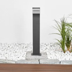 Lucande LED-Wegelampe Timm, 60 cm, anthrazit, Metall, IP54