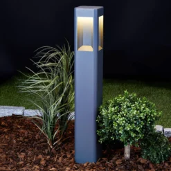 Lucande LED-Wegeleuchte Annika, anthrazit, Metall, 80 cm
