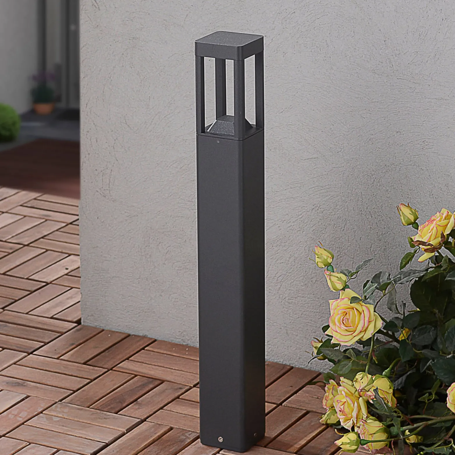 Lucande LED-Wegeleuchte Bernd, 60 cm, anthrazit, Aluminium