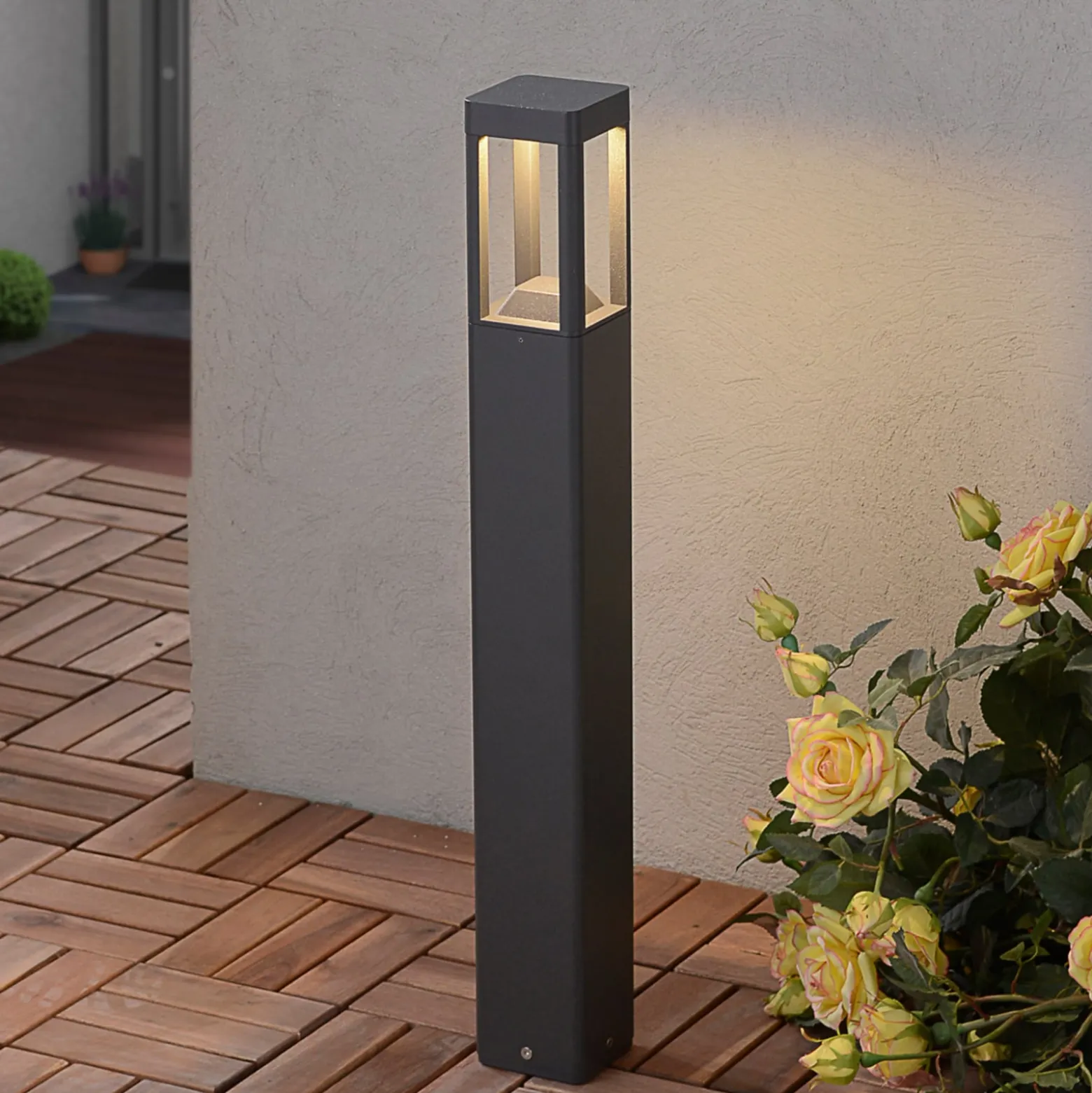 Lucande LED-Wegeleuchte Bernd, 60 cm, anthrazit, Aluminium