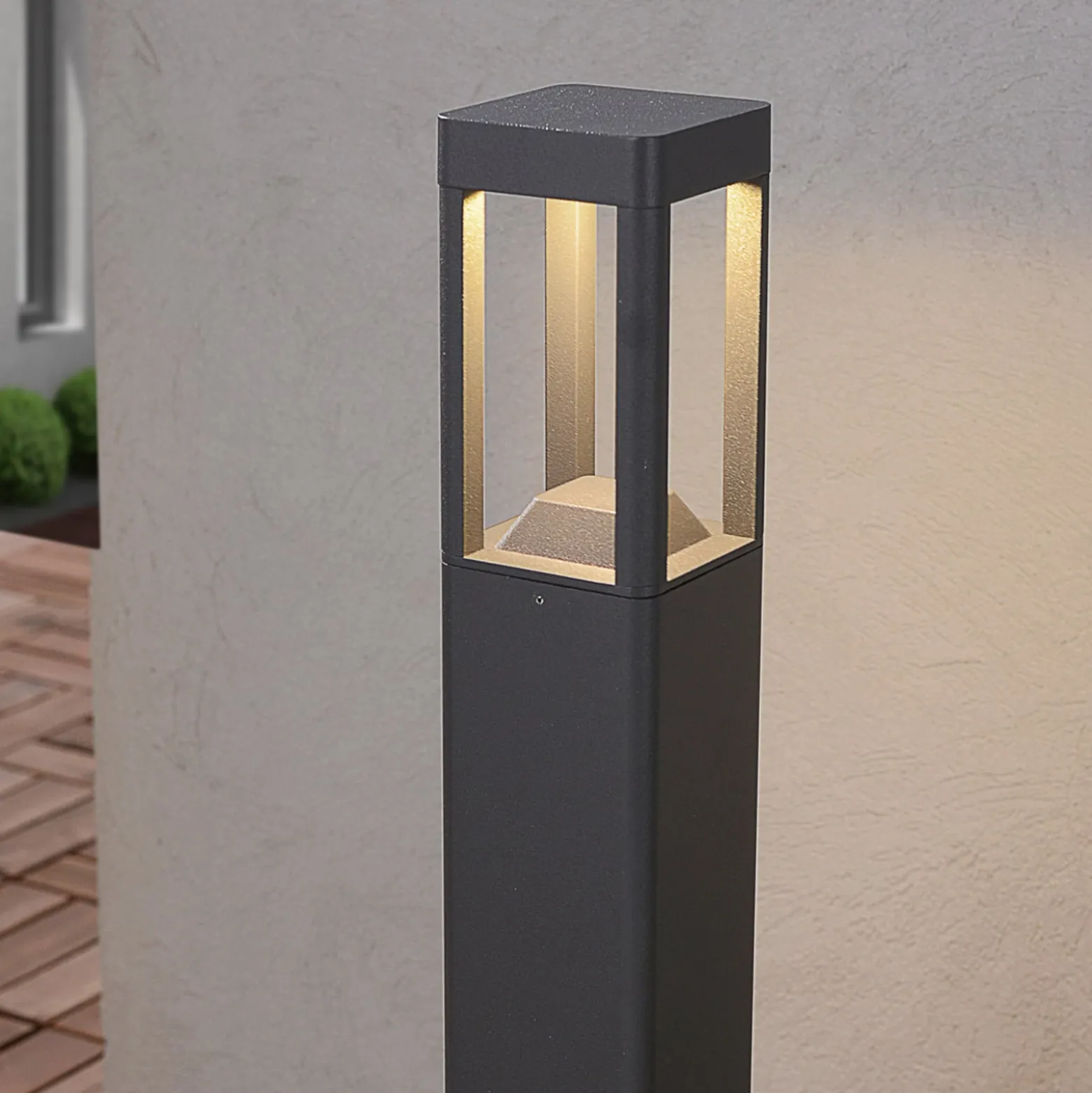 Lucande LED-Wegeleuchte Bernd, 60 cm, anthrazit, Aluminium