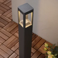 Lucande LED-Wegeleuchte Bernd, 60 cm, anthrazit, Aluminium