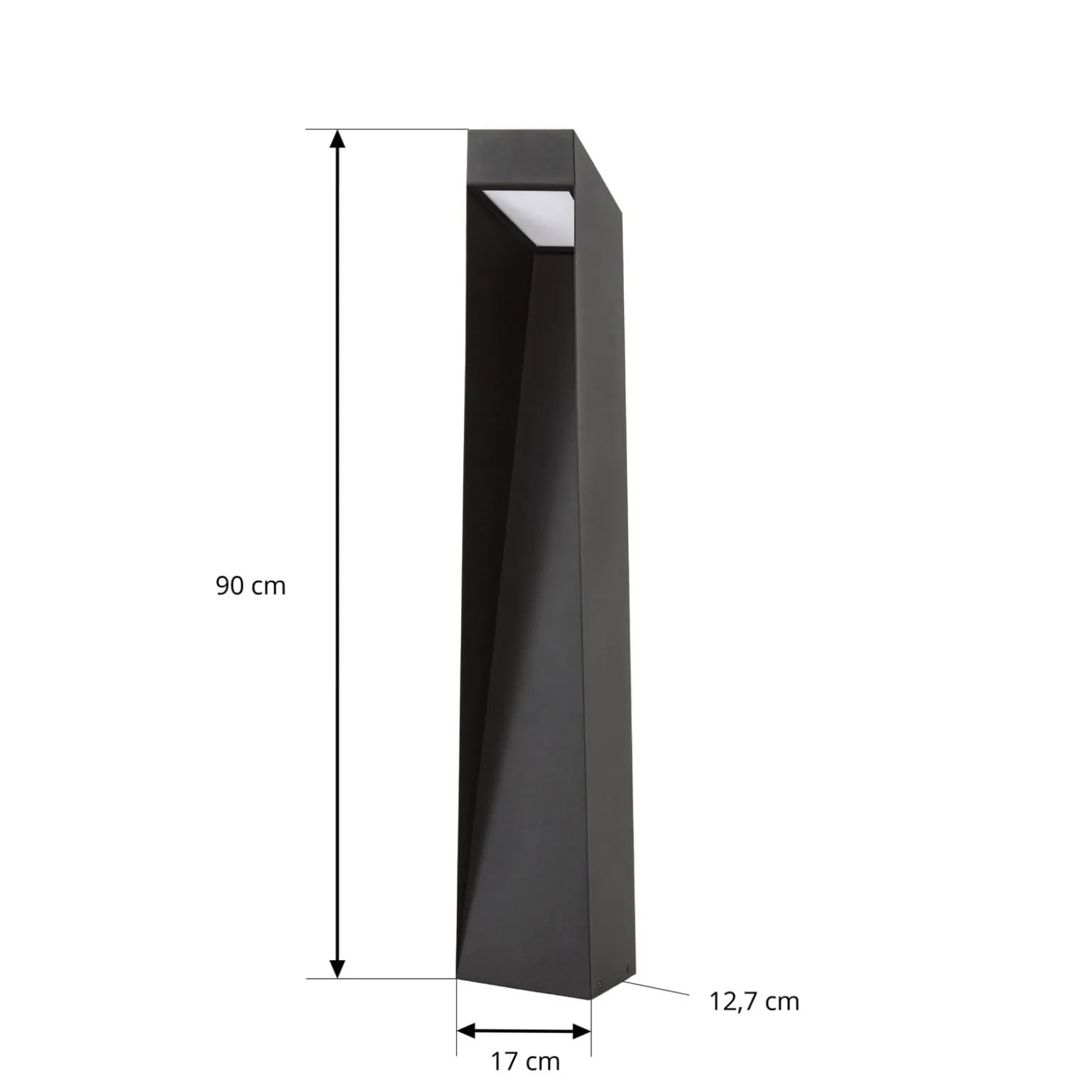Lucande LED-Wegeleuchte Louran, Höhe 90 cm, schwarz, up/down