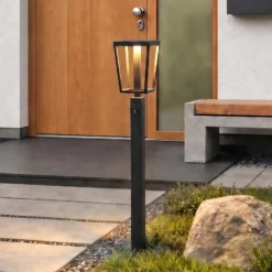 Lucande LED-Wegeleuchte Lynx, 95,5 cm, schwarz, IP65, Sensor