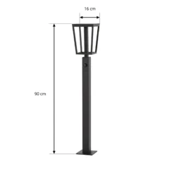 Lucande LED-Wegeleuchte Lynx, 95,5 cm, schwarz, IP65, Sensor