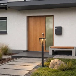 Lucande LED-Wegeleuchte Lynx, 95,5 cm, schwarz, IP65