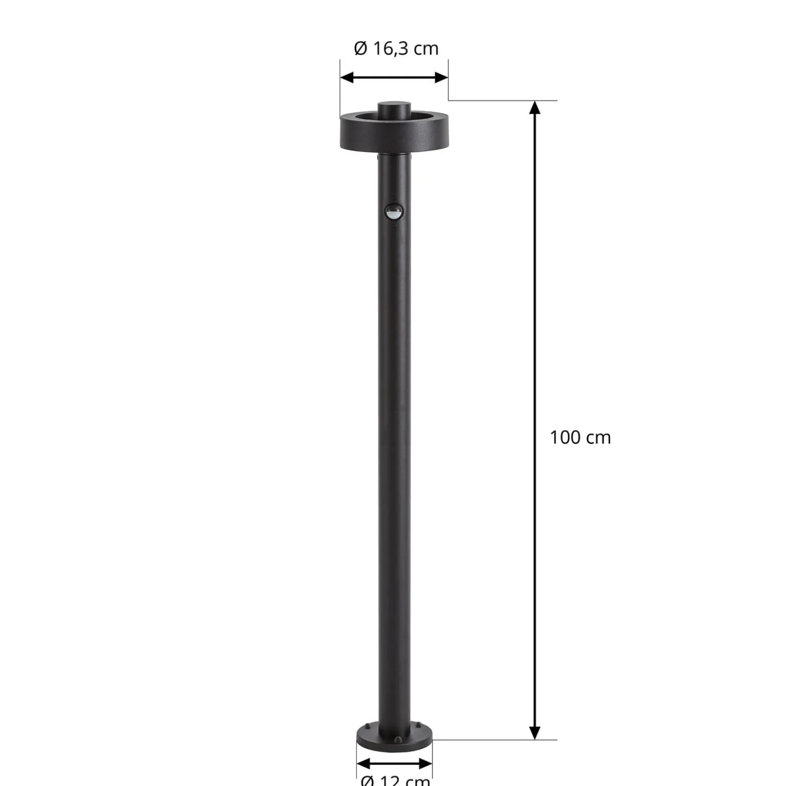 Lucande LED-Wegeleuchte Nirella, 100cm, schwarz, CCT, Sensor
