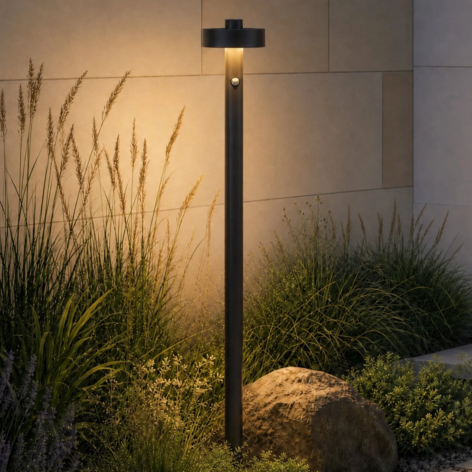 Lucande LED-Wegeleuchte Nirella, 100cm, schwarz, CCT, Sensor