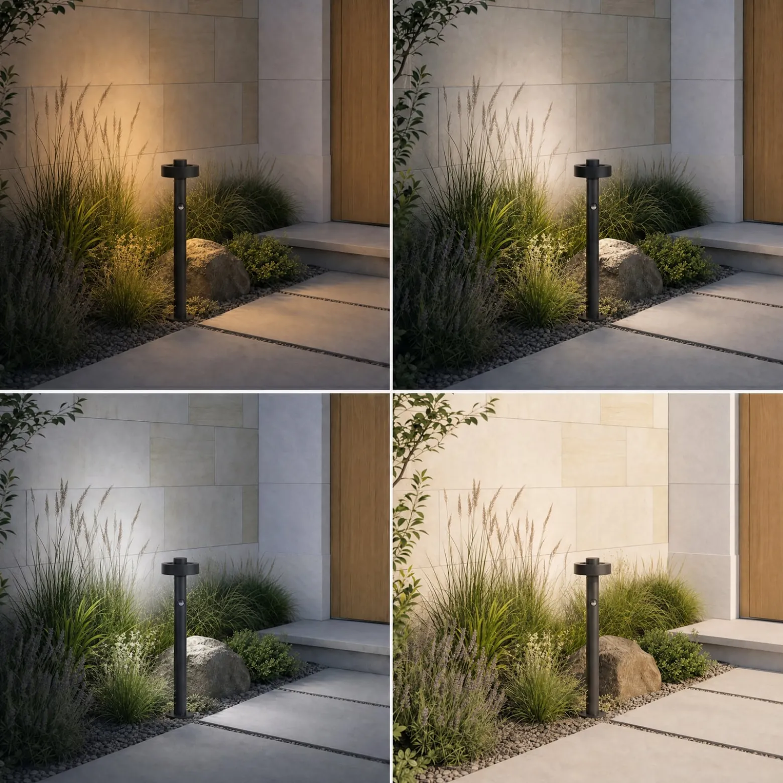 Lucande LED-Wegeleuchte Nirella, 60 cm, schwarz, CCT, Sensor