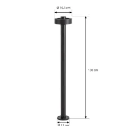 Lucande LED-Wegeleuchte Nirella, 100 cm, schwarz, CCT, IP65