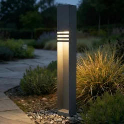 Lucande LED-Wegeleuchte Oxido, anthrazit, Höhe 80 cm, IP44