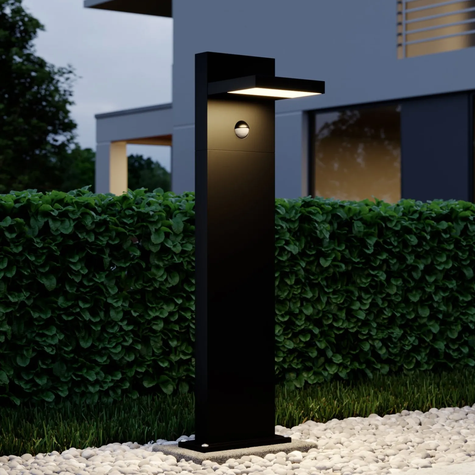 Lucande LED-Wegeleuchte Silvan, anthrazit, 65 cm, Sensor
