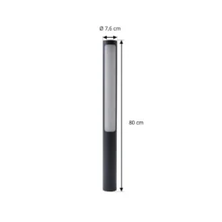 Lucande LED-Wegeleuchte Tuberia, anthrazit, Metall, 80 cm