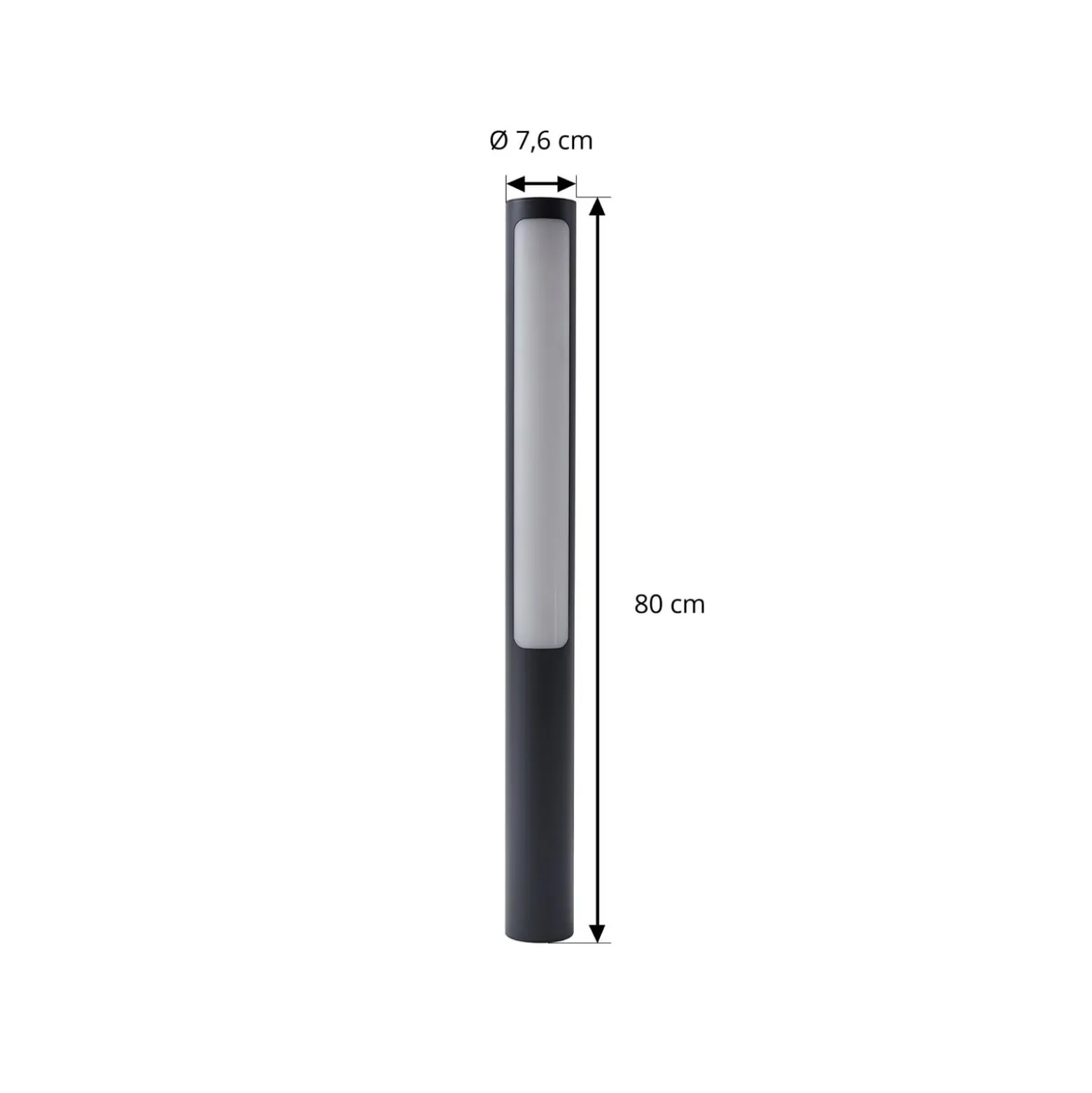 Lucande LED-Wegeleuchte Tuberia, anthrazit, Metall, 80 cm