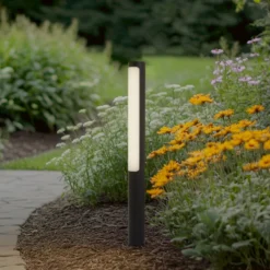 Lucande LED-Wegeleuchte Tuberia, anthrazit, Metall, 80 cm