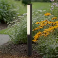 Lucande LED-Wegeleuchte Tuberia, anthrazit, Metall, 80 cm