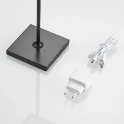 Lucande Patini LED-Tischlampe für außen, schwarz