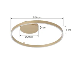 Lucande Smart LED-Deckenleuchte Moise, gold, CCT, Tuya