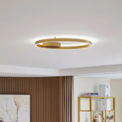 Lucande Smart LED-Deckenleuchte Moise, gold, CCT, Tuya