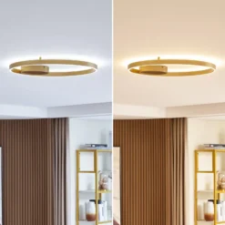 Lucande Smart LED-Deckenleuchte Moise, gold, CCT, Tuya