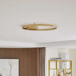 Lucande Smart LED-Deckenleuchte Moise, gold, CCT, Tuya