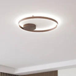 Lucande Smart LED-Deckenleuchte Moise, kaffee, CCT, Tuya
