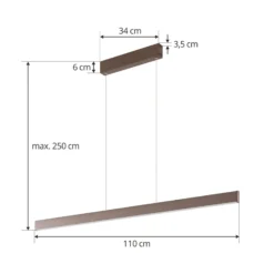 Lucande Smart LED-Hängeleuchte Mylosh, kaffee, CCT, Tuya