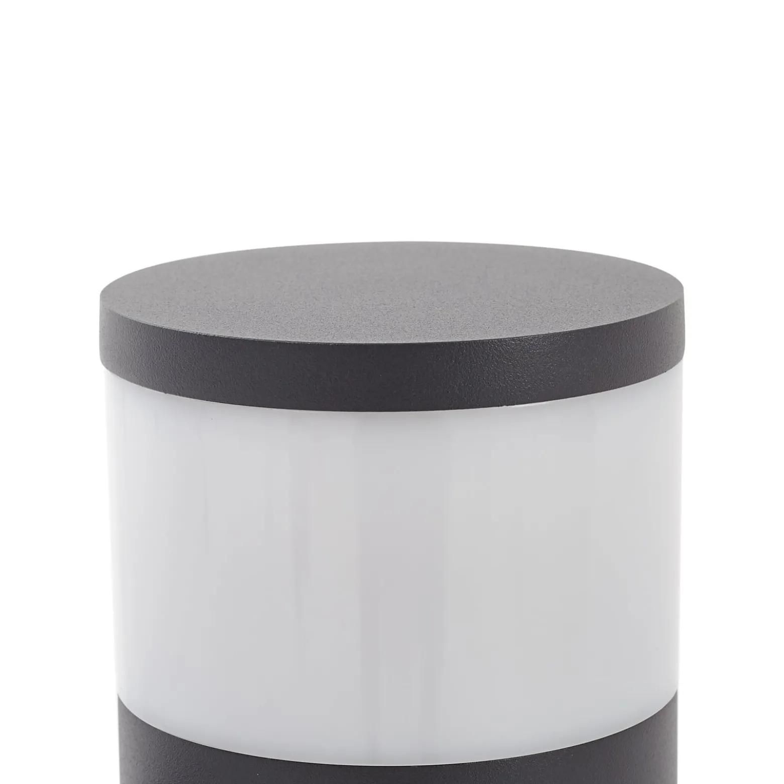 Lucande Sockellampe Corban, grau, Sensor, Steckdosen, IP44