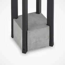 Lucande Sockelleuchte Kalisa, E27, IP44, 42 cm, grau, Metall