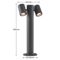 Lucande Sockelleuchte Maloney, 50 cm, anthrazit, IP54