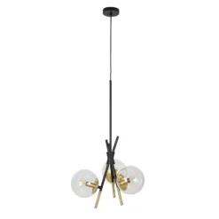 Lucande Sotiana Hängelampe, 3-fl., rund, messing