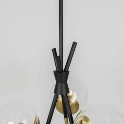 Lucande Sotiana Hängelampe, 3-fl., rund, messing