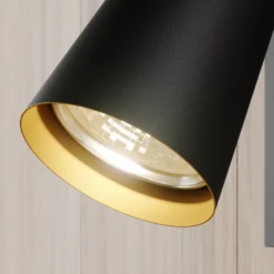 Lucande Strahler Angelina, schwarz/gold, Metall, 1-flg.