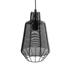 Lucande Tinko Käfig-Pendelleuchte, schwarz, 20 cm