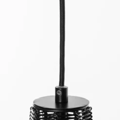 Lucande Tinko Käfig-Pendelleuchte, schwarz, 20 cm